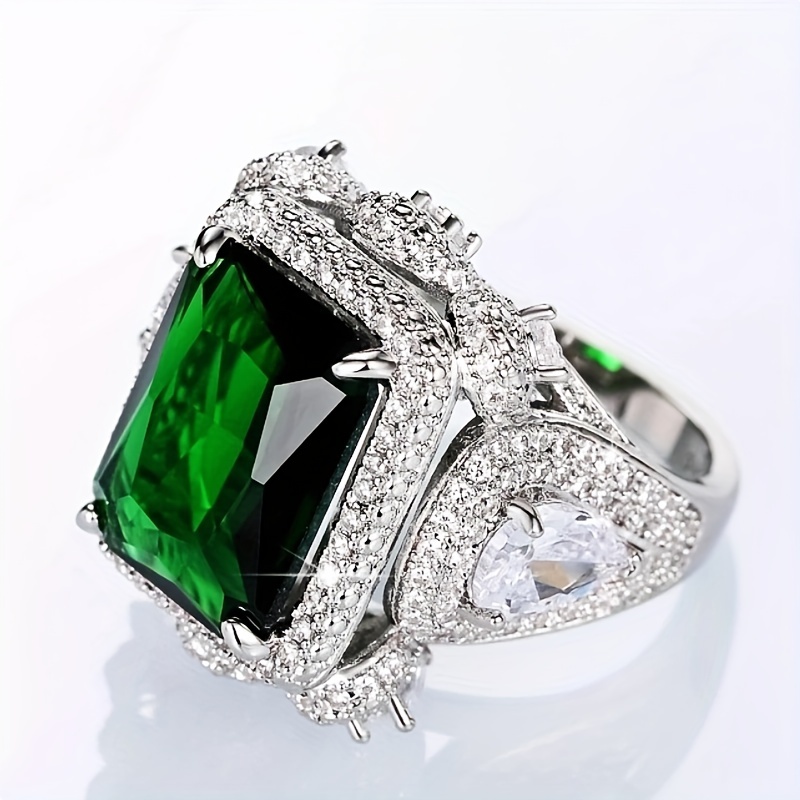 Green Gemstone Ring For Men - Anniversary Gift
